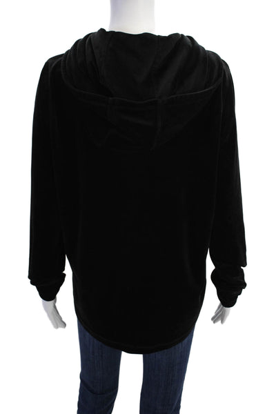 Marc New York Performance Womens Velour Print Zip Up Hoodie Black Size XL