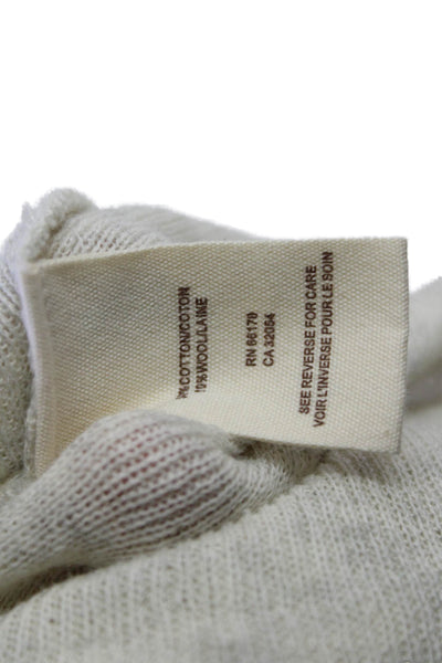 Free People Womens Cotton Knit Pullover Round Neck Sweater Beige Size M