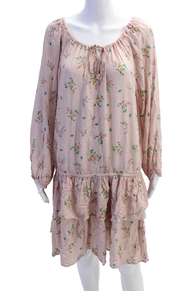 Velvet by Graham & Spencer Womns Floral Print V-Neck Tunic Dress Pink Size XL