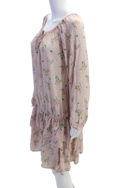 Velvet by Graham & Spencer Womns Floral Print V-Neck Tunic Dress Pink Size XL