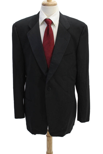 Calvin Klein Collection Mens Wool Long Sleeve Collared Blazer Black Size 42