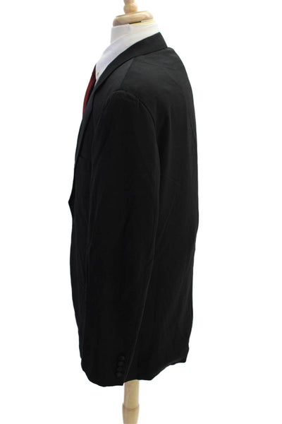 Calvin Klein Collection Mens Wool Long Sleeve Collared Blazer Black Size 42
