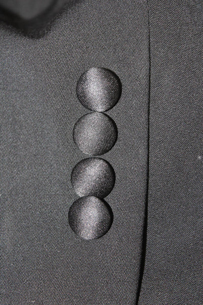 Calvin Klein Collection Mens Wool Long Sleeve Collared Blazer Black Size 42
