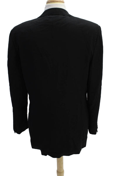 Calvin Klein Collection Mens Wool Long Sleeve Collared Blazer Black Size 42