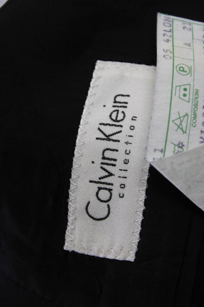 Calvin Klein Collection Mens Wool Long Sleeve Collared Blazer Black Size 42