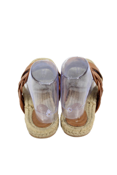 Lafayette 148 New York Womens Textured Open Toe Strappy Brown Size EUR 38