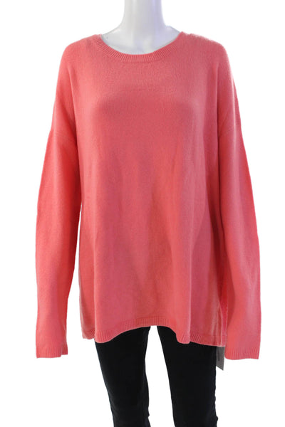 Halogen Womens Bow Back Long Sleeves Sweater Coral Pink Wool Sze Extra Large