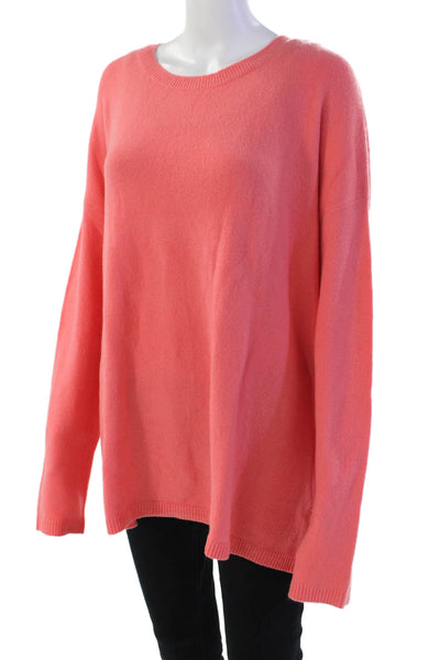 Halogen Womens Bow Back Long Sleeves Sweater Coral Pink Wool Sze Extra Large