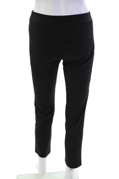 Theory Womens Cotton Flat Front Slim Fit Straight Leg Pants Black Size 0