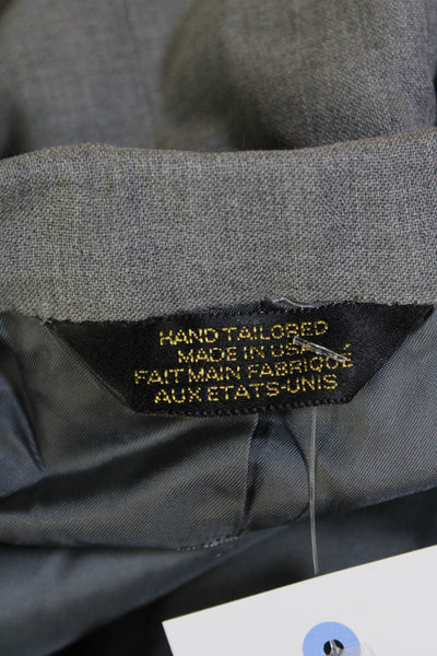 Donna Karan New York Mens Wool Two-Buttoned Collared Blazer Gray Size 42