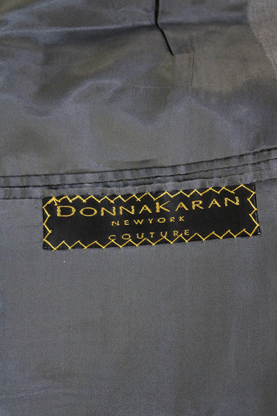 Donna Karan New York Mens Wool Two-Buttoned Collared Blazer Gray Size 42