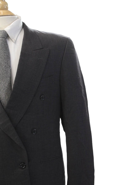 Barneys New York Mens Wool One Button Collared Long Sleeve Blazer Gray Size 42