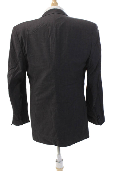 Barneys New York Mens Wool One Button Collared Long Sleeve Blazer Gray Size 42