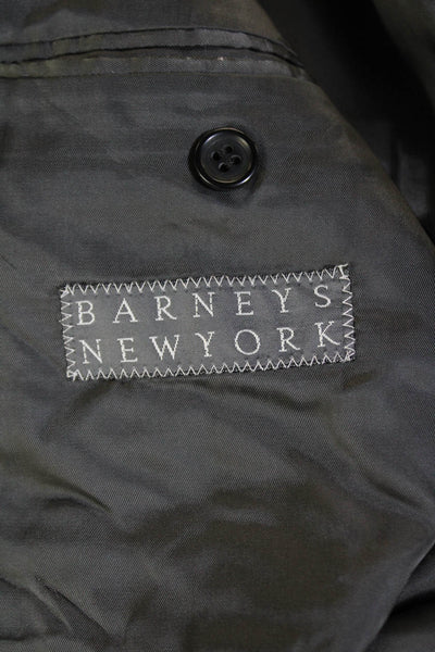 Barneys New York Mens Wool One Button Collared Long Sleeve Blazer Gray Size 42