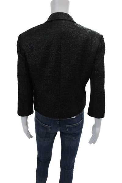 BCBG Max Azria Womens Single Button Cropped Natalia Jacket Black Size Small