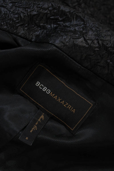 BCBG Max Azria Womens Single Button Cropped Natalia Jacket Black Size Small