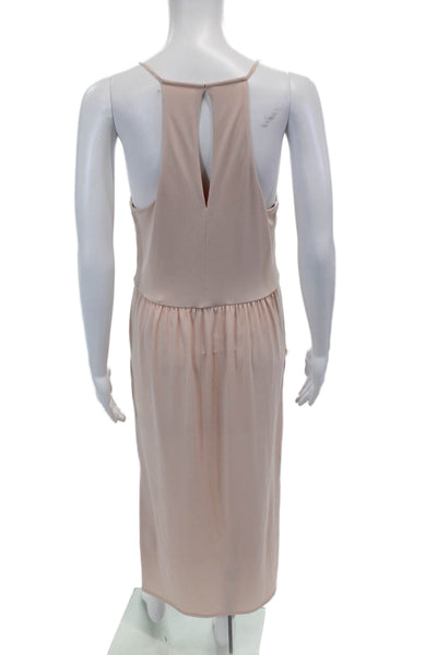 BCBGeneration Womens V Neck Sleeveless Maxi Dress Rose Smoke Pink Size Medium