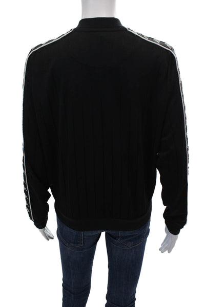 Kappa Womens Full Zip Graphic Trim Bomber Jacket Black Size M