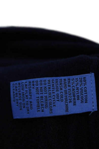 J. Mclaughlin Womens Cotton Round Neck Casual Tank Top Dark Blue Size S
