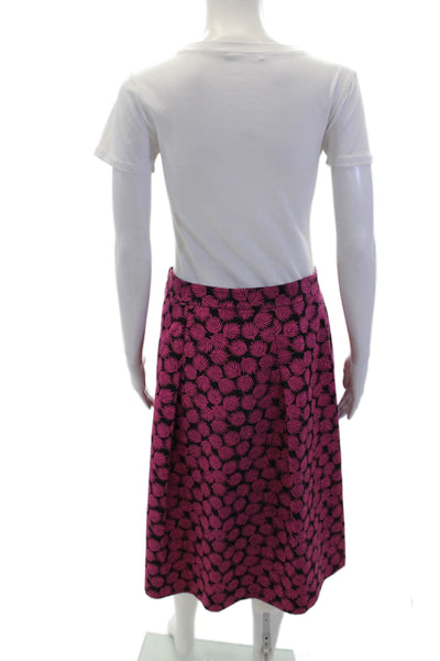 Michael Michael Kors Pocketed Pleated Fern Print A-Line Skirt Pink Size 6
