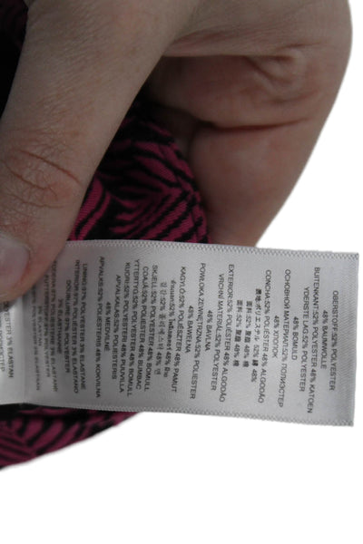 Michael Michael Kors Pocketed Pleated Fern Print A-Line Skirt Pink Size 6