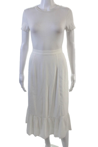Wilfred Womens Side Zip Lightweight Midi A Line Skirt White Size 4