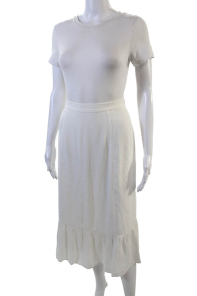 Wilfred Womens Side Zip Lightweight Midi A Line Skirt White Size 4