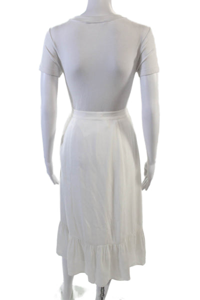 Wilfred Womens Side Zip Lightweight Midi A Line Skirt White Size 4