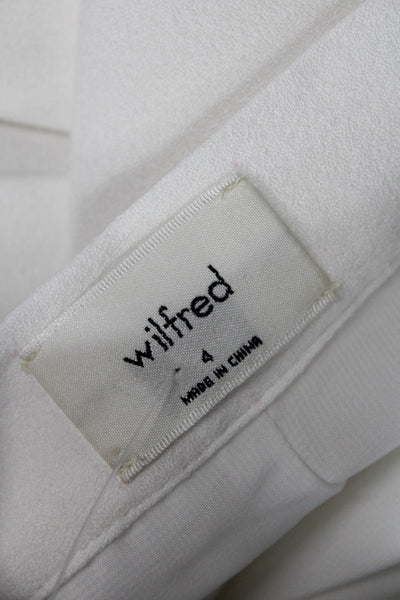 Wilfred Womens Side Zip Lightweight Midi A Line Skirt White Size 4