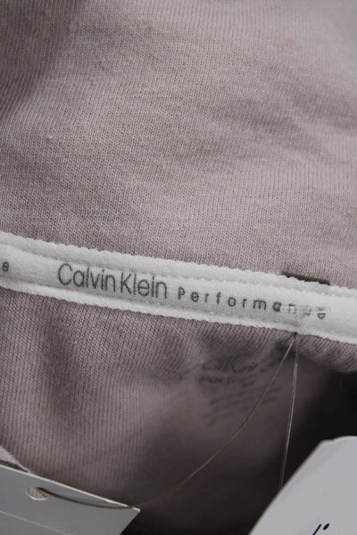 Calvin Klein Performance Womens Cotton High Neck Pullover Sweatshirt Pink Size M