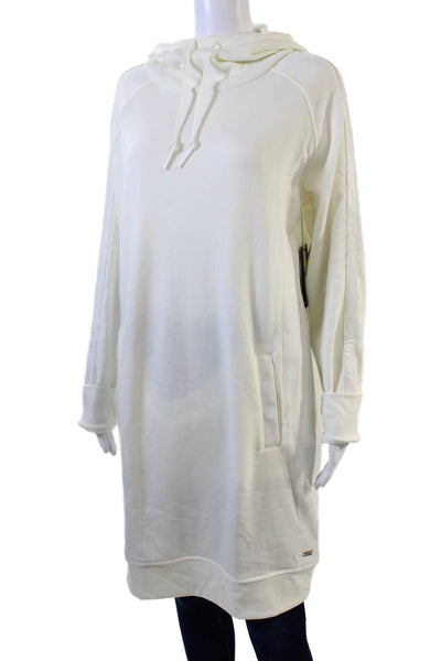 Marc New York Performance Womens Drawstring Long Sleeve Hoodie Cream Size XL