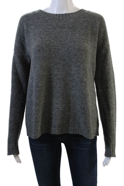 Theory Womens Wool Long Sleeve Round Neck Pullover Knit Sweater Gray Size S