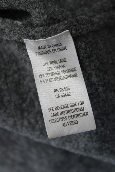 Theory Womens Wool Long Sleeve Round Neck Pullover Knit Sweater Gray Size S
