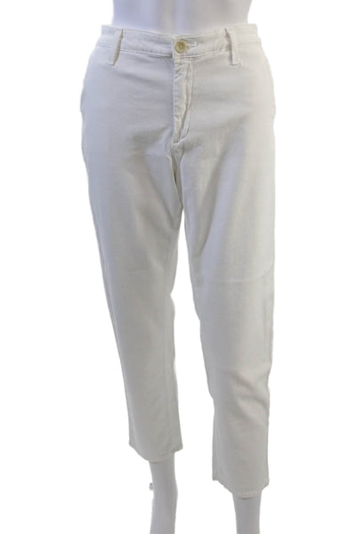 Adriano Goldschmied Womens Cotton Zip Button Slim Leg Pants White Size EUR 30