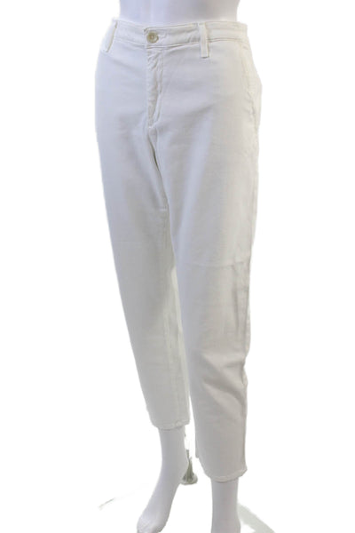 Adriano Goldschmied Womens Cotton Zip Button Slim Leg Pants White Size EUR 30