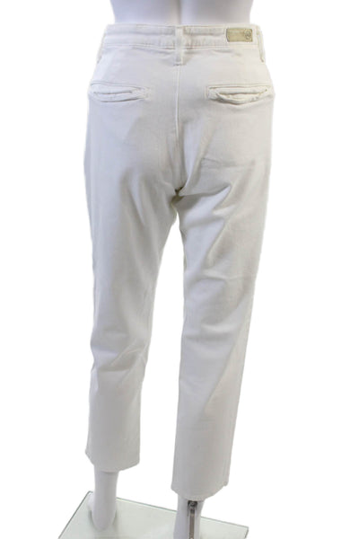 Adriano Goldschmied Womens Cotton Zip Button Slim Leg Pants White Size EUR 30