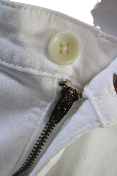 Adriano Goldschmied Womens Cotton Zip Button Slim Leg Pants White Size EUR 30