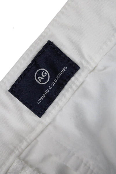 Adriano Goldschmied Womens Cotton Zip Button Slim Leg Pants White Size EUR 30