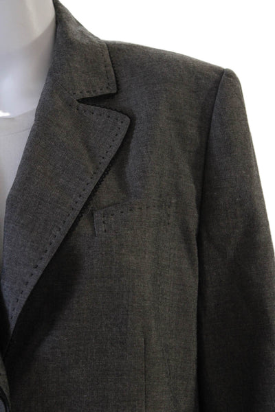 Tahari Womens Textured Long Sleeve Button Blazer Skirt Set Gray Size 12 14