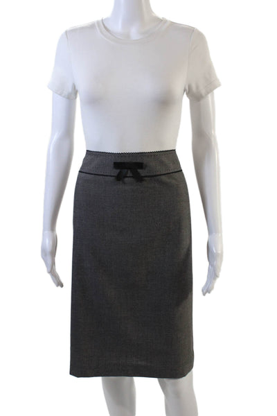 Tahari Womens Textured Long Sleeve Button Blazer Skirt Set Gray Size 12 14