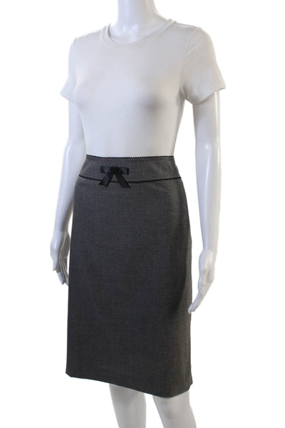 Tahari Womens Textured Long Sleeve Button Blazer Skirt Set Gray Size 12 14