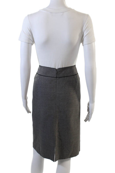 Tahari Womens Textured Long Sleeve Button Blazer Skirt Set Gray Size 12 14
