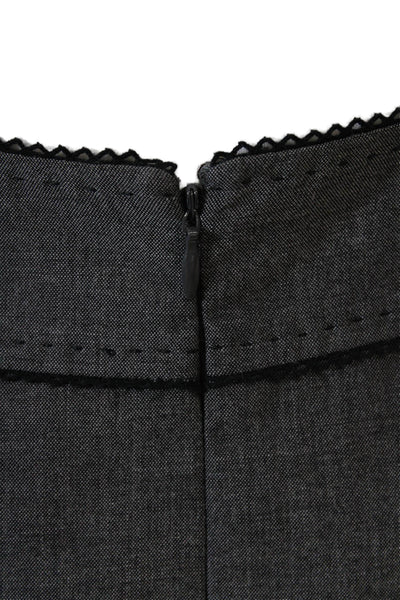 Tahari Womens Textured Long Sleeve Button Blazer Skirt Set Gray Size 12 14