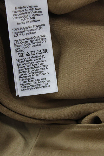 J Crew Womens Spaghetti Strap Scoop Neck Midi Satin Slip Dress Brown Size 0