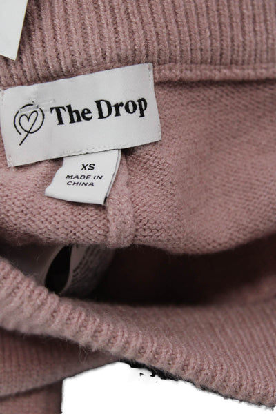 The Drop Womens Elastic Waistband Lightweight Knit Pants Pink Size Extra Small