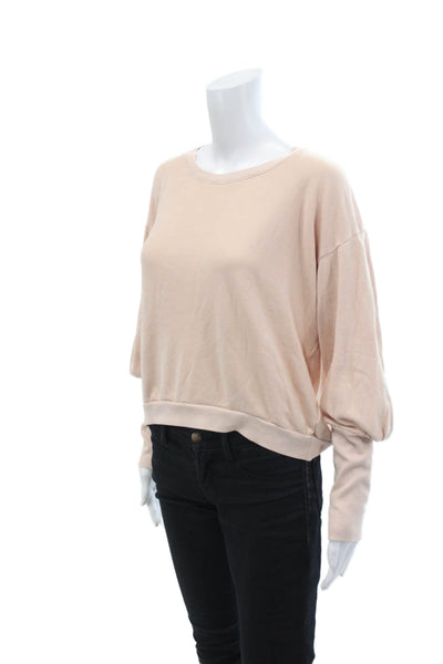 Nation LTD Womens Long Sleeve Scoop Neck Oversized Sweater Pink Size Medium