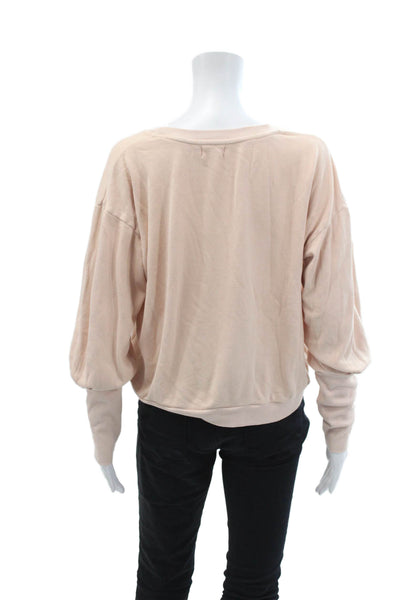Nation LTD Womens Long Sleeve Scoop Neck Oversized Sweater Pink Size Medium