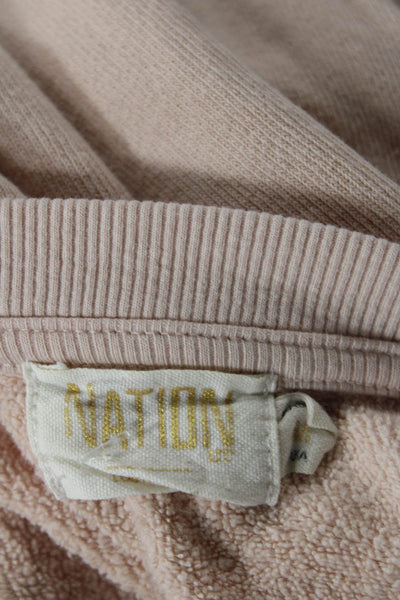 Nation LTD Womens Long Sleeve Scoop Neck Oversized Sweater Pink Size Medium