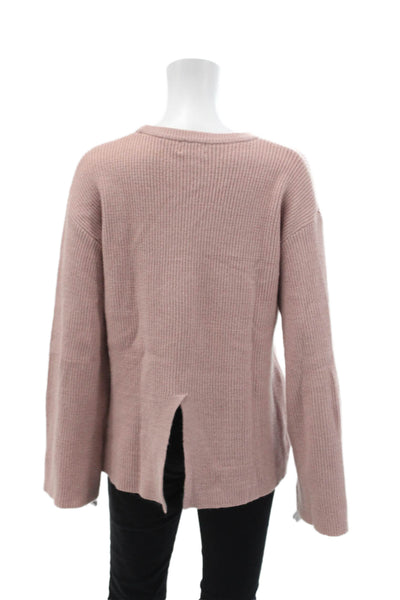 The Drop Womens Long Sleeve Crew Neck Knit Sweater Pink Size Extra Small