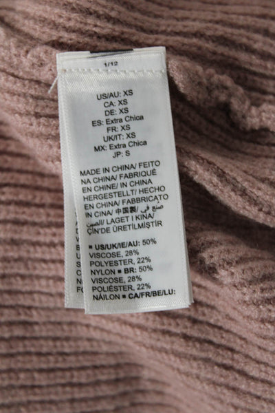 The Drop Womens Long Sleeve Crew Neck Knit Sweater Pink Size Extra Small
